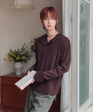 Finrun Fingerhole Henley Neck Long Sleeve