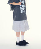Brick check midi skirt