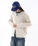 Maya round-neck wool brush cardigan