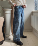 Janen Washed Flare Wide Denim