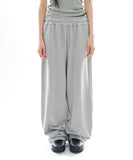 Long waist rib loose sweatpants