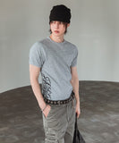 Beryl Lettering Ribbed Short Sleeve T-shirt