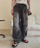 Portina Damage Wide Denim Pants