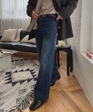 Donen Washed Flare Wide Denim