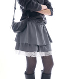 Elio rough crop lace skirt