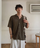 Crochet Open Collar Short Sleeve Knit