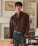 Roden Corduroy Striped Rivet Shirt