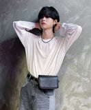 Loose-fit Silket U-Neck Long Sleeve T-shirt