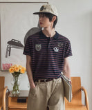 Recl 96 Striped Collared Short Sleeve T-shirt