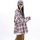 Reims over hooded check shirt