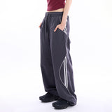 Wave piping nylon track pants