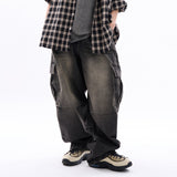 Kilcar half banding cargo denim pants