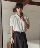 Palette Soft Collar Short Sleeve Knit