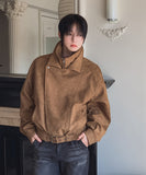 Seidon Suede High-Neck Rider Jacket
