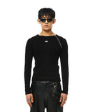 LOGO ONE SIDE ZIP UP KNIT