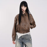 Northway washed leather collar jumper