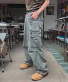 Radic Washed Zipper Cargo Wide Pants