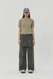 (W) TWO-WAY SKIRT DENIM PANTS