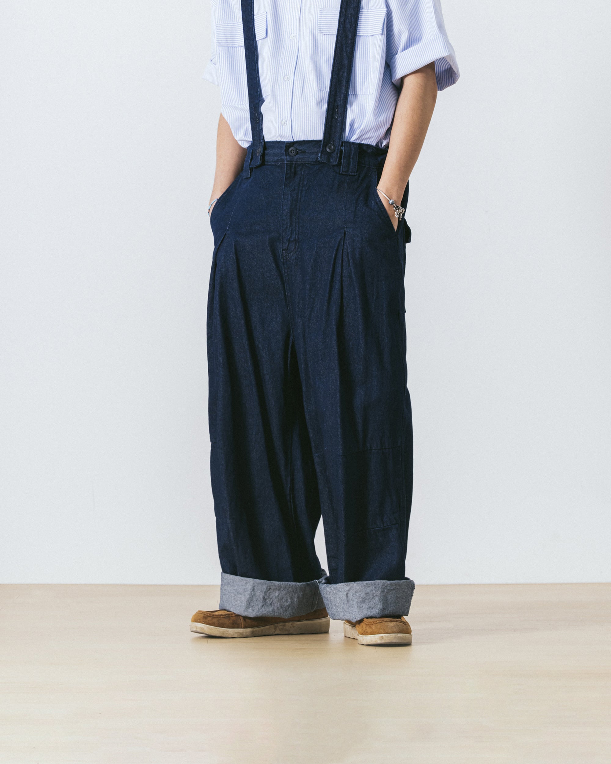 ANGLAN (アングラン) - Suspenders Denim Pants – einz.jp