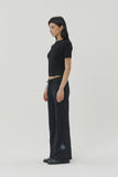 (W) CUT BACK CROP SHORT KNIT