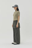 (W) CUT BACK CROP SHORT KNIT