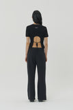 (W) CUT BACK CROP SHORT KNIT