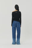 (W) STRIPE GRADATION WIDE DENIM PANTS