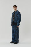 23SS BLUE WAVE DENIM PRINTING PANTS