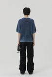 DAMAGE COLOUR DYE HALF KNIT