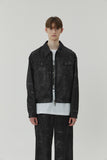 23SS BLACK WAVE DENIM PRINTING JACKET