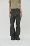 (W) SLIT DETAIL DENIM PANTS