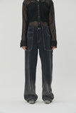 (W) STRIPE GRADATION WIDE DENIM PANTS