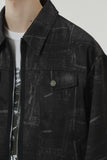 23SS BLACK WAVE DENIM PRINTING JACKET