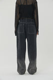 (W) STRIPE GRADATION WIDE DENIM PANTS