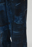 23SS BLUE WAVE DENIM PRINTING PANTS