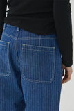 (W) STRIPE GRADATION WIDE DENIM PANTS