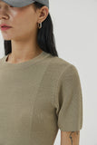 (W) CUT BACK CROP SHORT KNIT