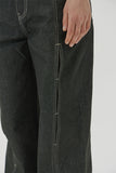 (W) SLIT DETAIL DENIM PANTS