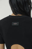 (W) CUT BACK CROP SHORT KNIT