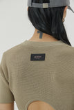 (W) CUT BACK CROP SHORT KNIT