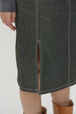 (W) SLIT DETAIL DENIM SKIRT