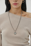 (W) CIRCLE LAYERED CHAIN NECKLACE