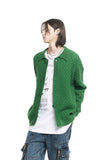 WAFFLE COLLAR CARDIGAN