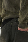 MUD BLACK WIDE DENIM PANTS