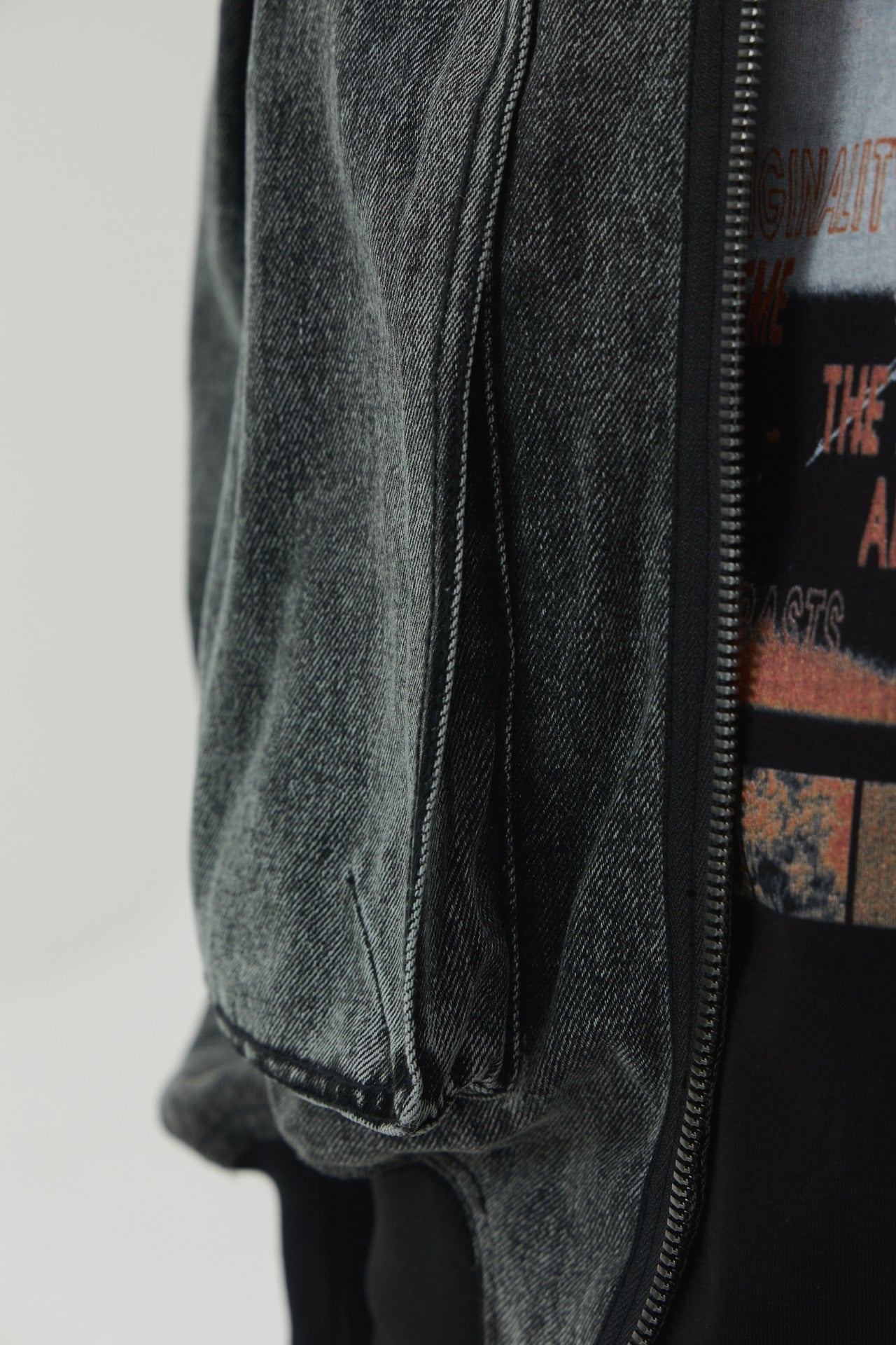 【MAISON MINED】23SS★ BLACK WASHING DENIM BOMBER 메종미네드 SUPER_POINT ITEM - BLACK WASHING DENIM BOMBER