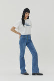 (W) FLARE FIT PINTUCK DENIM