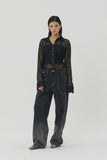 (W) DARK CROCHET SHIRT