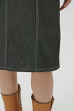 (W) SLIT DETAIL DENIM SKIRT