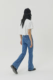 (W) FLARE FIT PINTUCK DENIM