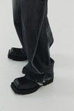 23SS FRONT BACK UNBALANCE WLAP DENIM PANTS